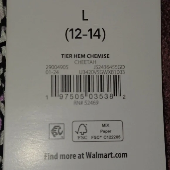 Purple CHEETAH Print Nightie       JOYSPUN Women's L (12-14) - Picture 11 of 12